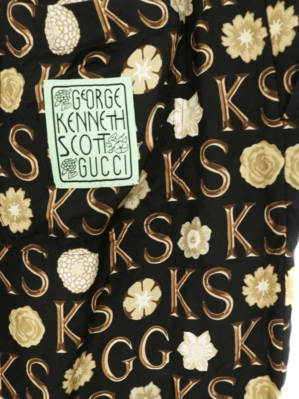 Gucci Zagar Logo All Over Pattern Silk Shorts 48